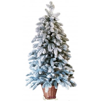 Ялина лита засніжена 1,1 м у горщику з лози